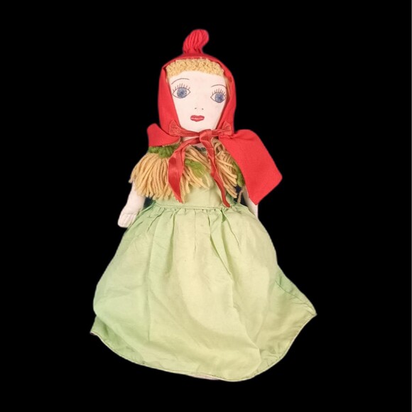 Topsy-Turvy Doll Vintage Little Red Riding Hood / Grandma / Wolf Rare Cloth Doll - Picture 1 of 7